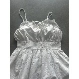 GRACE KARIN White Eyelet Dress Womens Sz M Medium Busty Bosom Fairy Dress